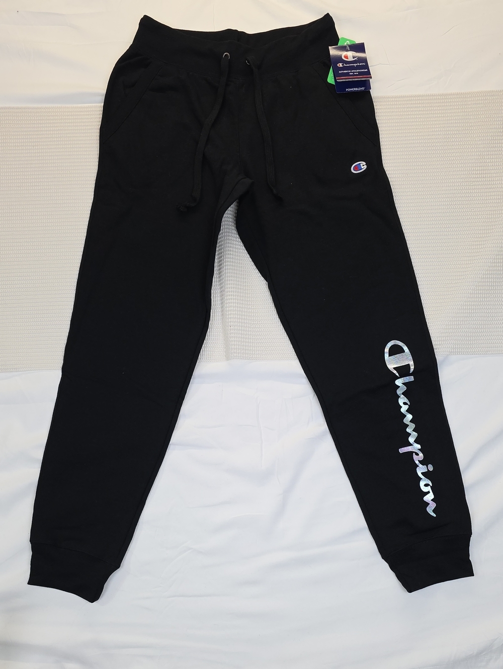 Champion Black Joggers with Iridescent Script Small Women